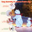 2 Pcs Animated Skiing Polar Bears with Skiing Motion & 160 Cold White LED Lights