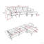 Canapé-lit modulaire réversible en velours Modern, canapé en L avec repose-pieds mobile et garniture cloutée pour salon (modulaire)