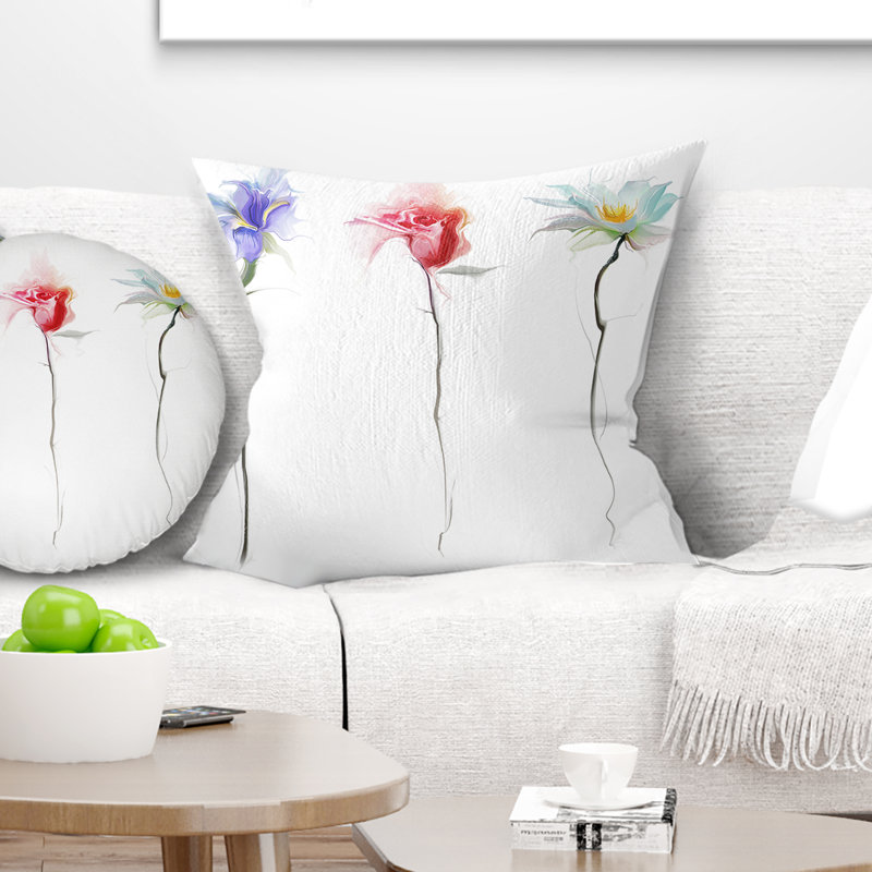 Coussin Floral, 16 po x 1 po, Carré