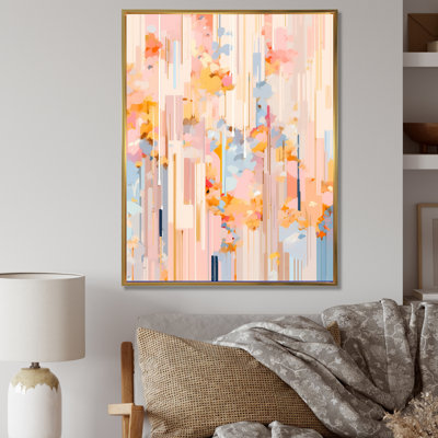 Fleurs de cerisier rose moderne et audacieuses - impressions sur toile abstraites