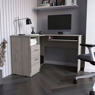 L-Shaped Desk Bradford, Keyboard Shelf