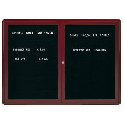 Radius Design Enclosed Directory Letter Board in Burgundy -  AARCO, RAD3648BU