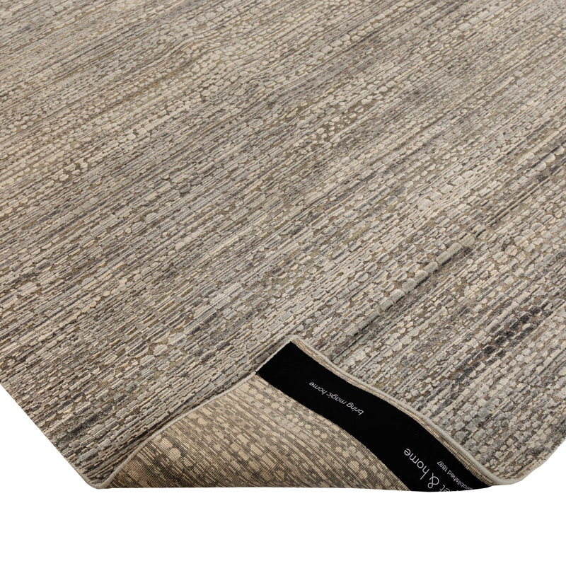 Charcoal Textured Silk Wool Blend Rug