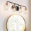 Annie Black and Gold Bathroom Dimmable Vanity Light Clear Seeded Glass Shade