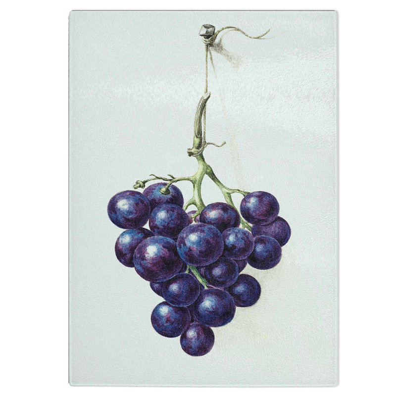 Tempered Glass Bunch of Grapes Chopping Board, 28.5 cm W x 39 cm L