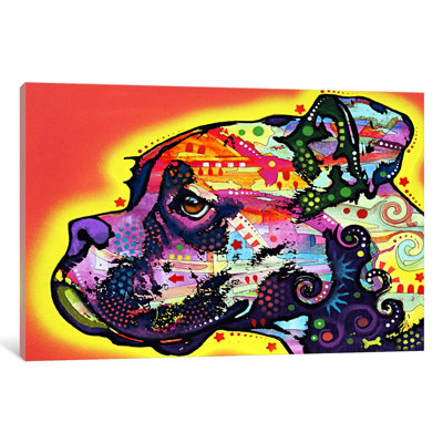 Profile Boxer by Dean Russo - Wrapped Canvas Print