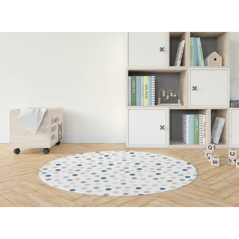 Always Polka  Kids Play Mat, Round 5'