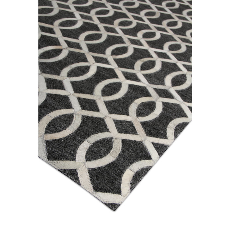 Berlin Cowhide Geometric Area Rug, Rectangle 11'6" x 14'6"