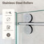 Porte de douche coulissante simple sans cadre l 44 à 48 po x H 76 po - Verre trempé transparent de 5/16 po (8 mm), conception à dérivation-129606133