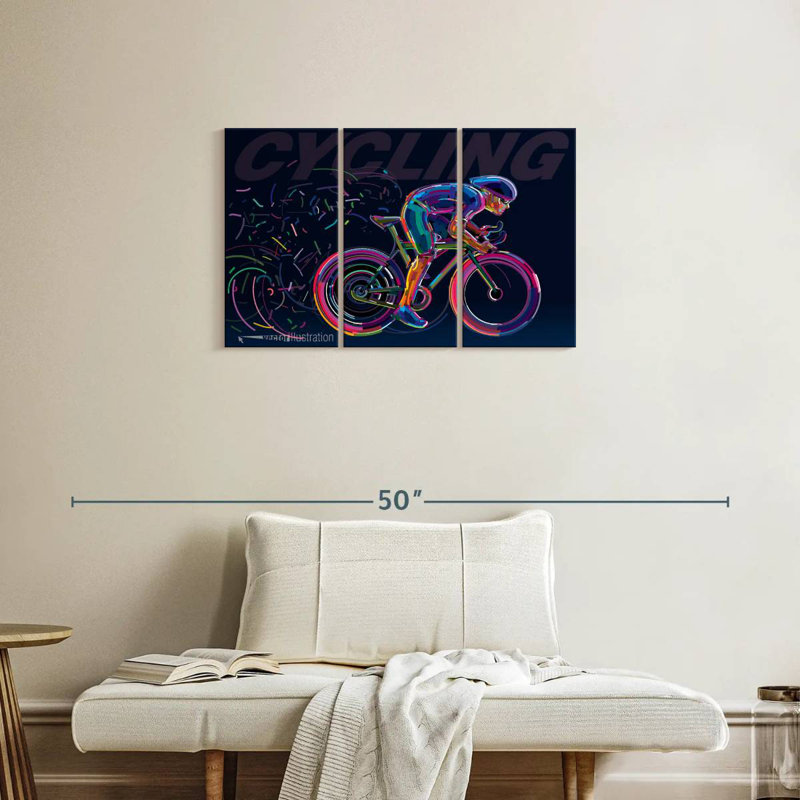 Sirci abstrait à vélo, H 20 po x l 33 po