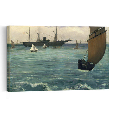 The "Kearsarge" At Boulogne, 1864 Impressionist Contemporary Seascape Wall Art Print