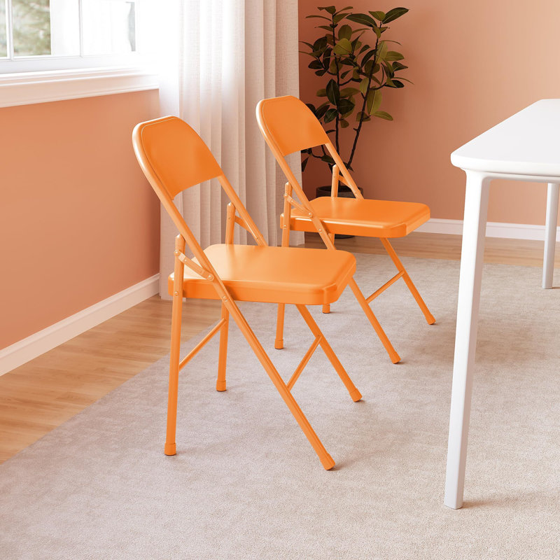 Makylie Counter Stool with Metal Frame, Orange