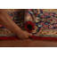 Tapis traditionnel rouge rétro à motif floral rétro 10 x 16