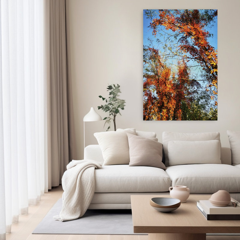 Art contemporain contemporain abstrait paysage organique d'automne, H 60 po x l 40 po