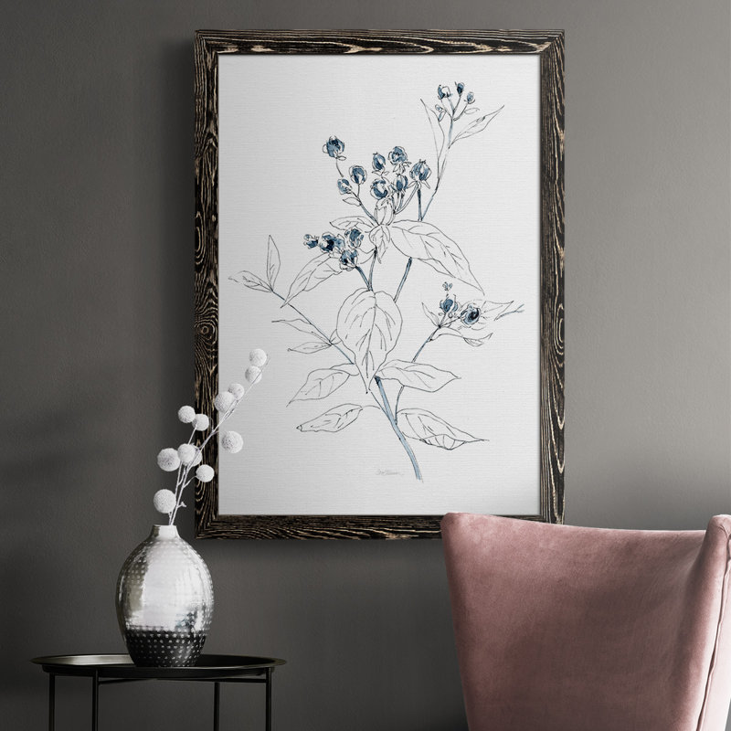 Indigo S croquis I - reproduction de photo sur toile simple, Noir, H 43,5 po x l 31,5 po x P 1 po