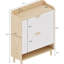 Armoire à chaussures de 31,5 pouces avec 2 tiroirs rabattables, conception nordique, pieds en bois massif, pour portes de rangement autoportantes de petite à moyenne taille, blanc et agencement de couleurs
