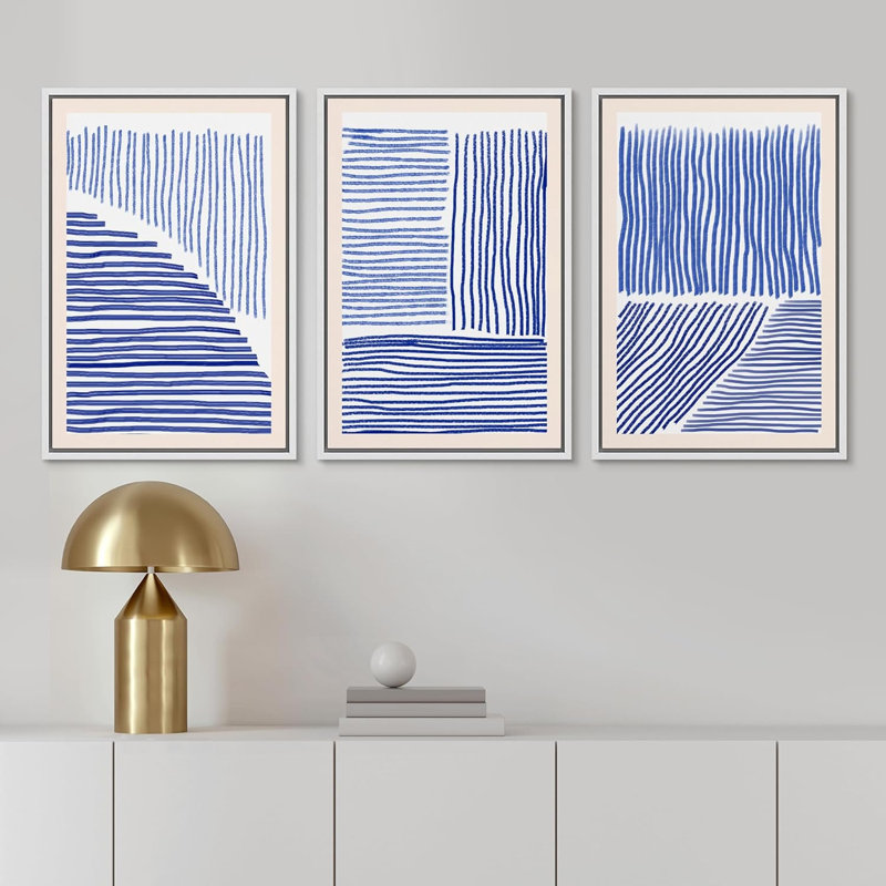 Impression sur toile 3 pièces, H 36 po x l 24 po x P 1,5 po, Blanc