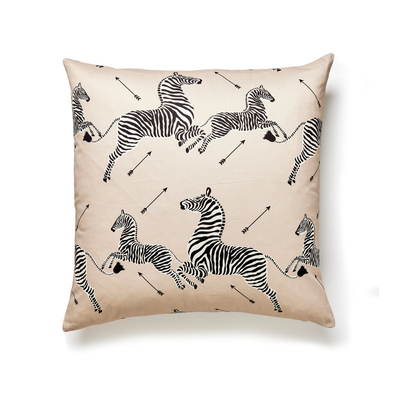 Zebras Square Pillow Cover & Insert, Sand