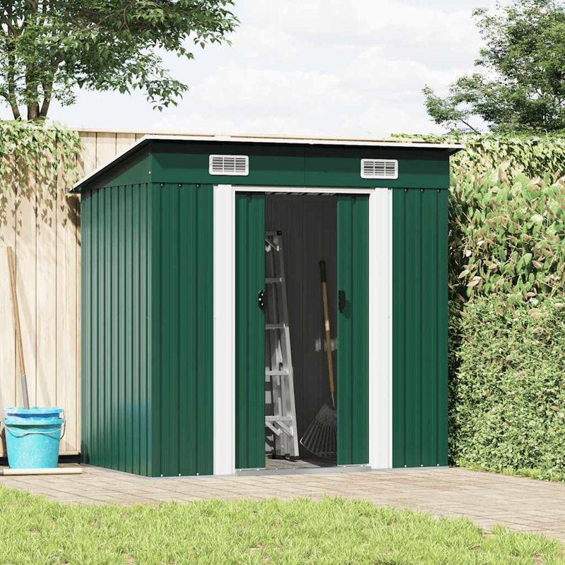 Remise de rangement traditionnelle en acier l 6,23 pi. X P 4,07 pi. Dasheil, Vert