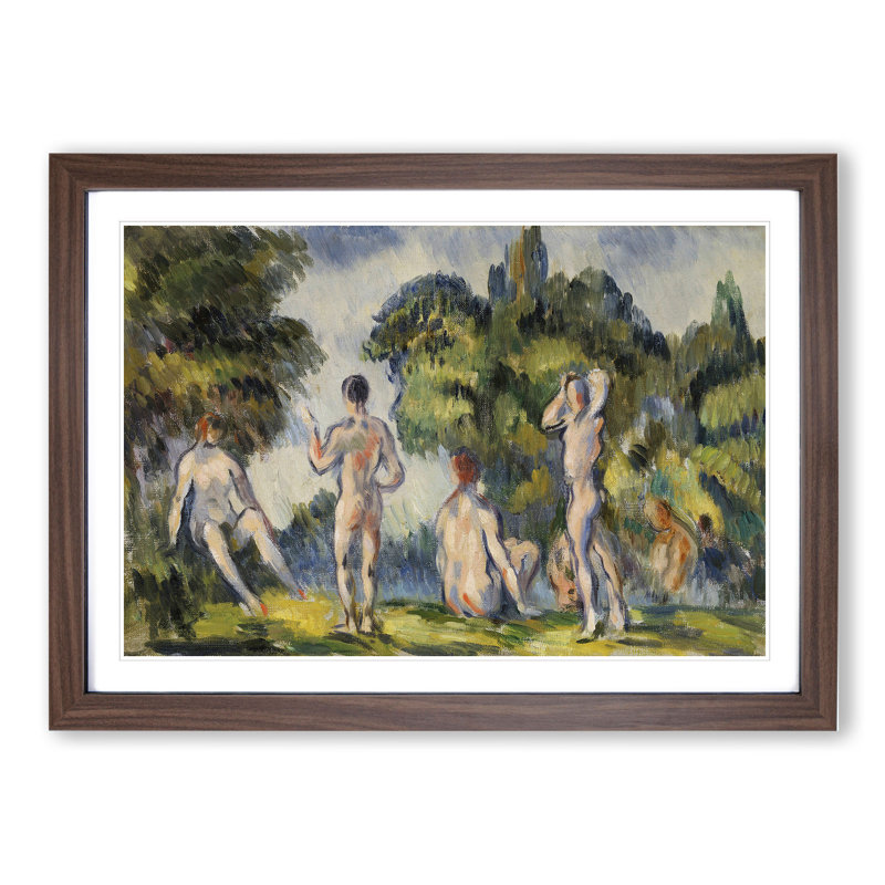 Bathers Vol.4 by Paul Cezanne - Picture Frame Painting, 36cm H x 48cm W x 2cm D, Walnut Framed