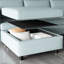 Canapé modulaire modulaire avec rangement sous le siège, canapé-lit, 2 pièces en tissu de chenille bleu antique-1194412088
