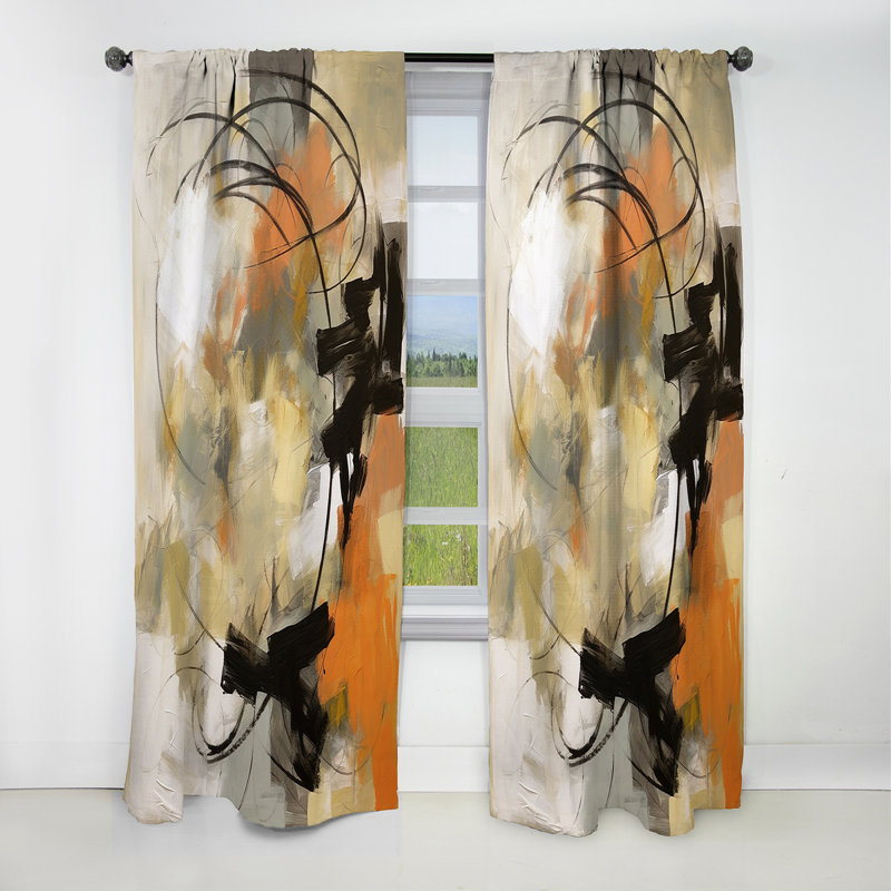 Mid Century Chromatics III - Rideau Mid-Century - Rideau occultant abstrait - 1 panneau, L 52 po x L 63 po