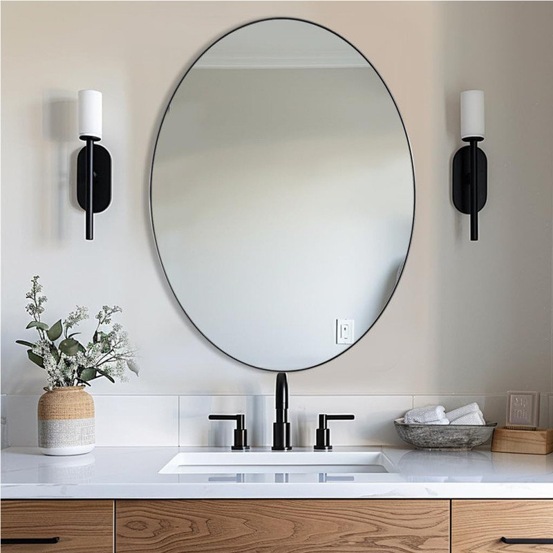 Latitude Run® Norbu Stainless Steel Oval Mirror | Wayfair