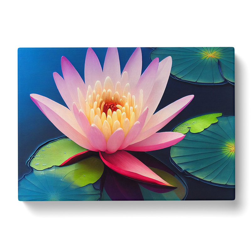 Peaceful Water Lily Flower - Wrapped Canvas, 50cm H x 76cm W x 3cm D