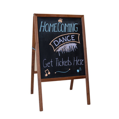 Stained Hardwood Marquee Double Sided Board Easel, 42'' x 24''