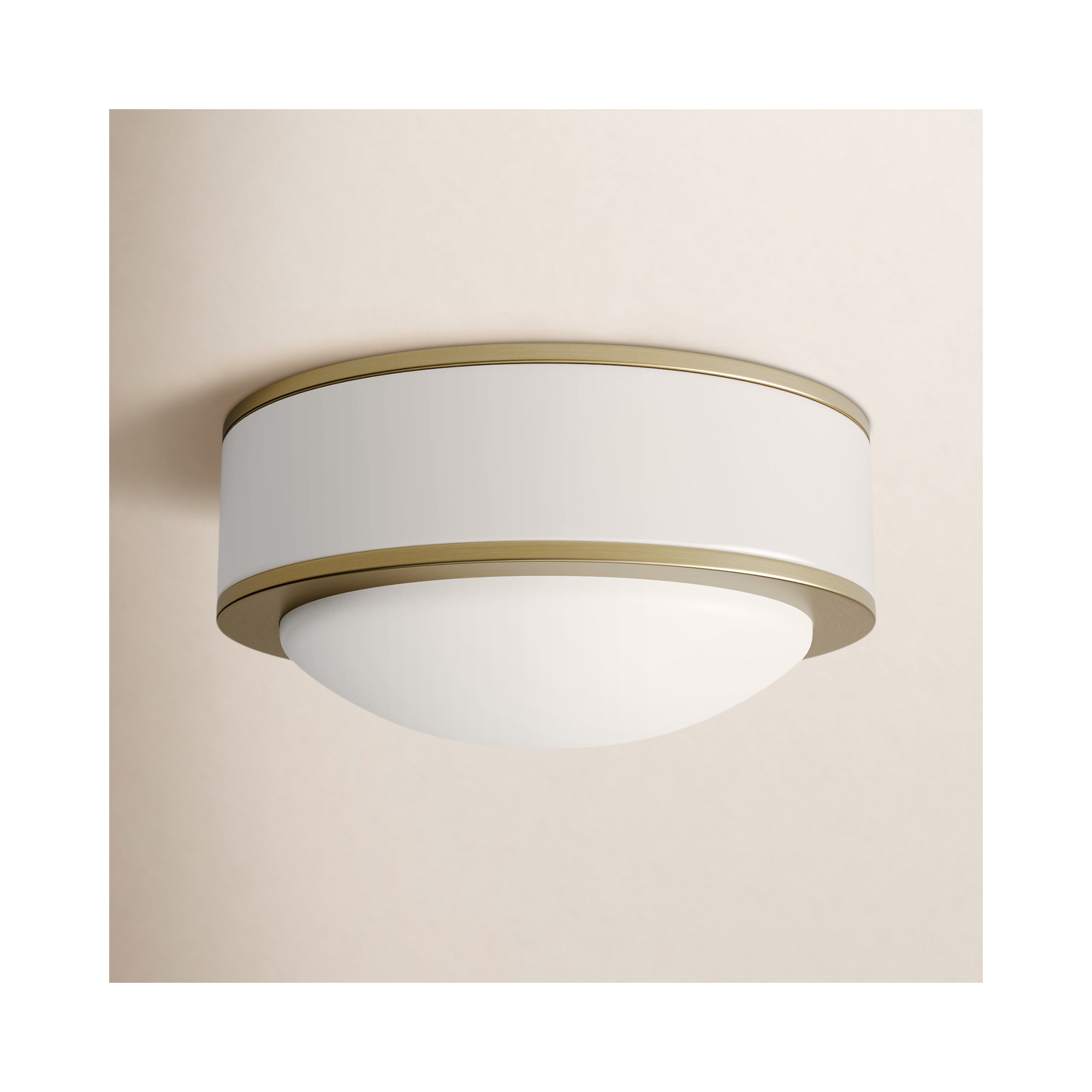 Tegan Single Light LED Flush Mount, Burnished Brass