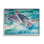 Tortue de mer nageant dans l'eau, aquarelle, reptile par MB Cunningham - Peinture