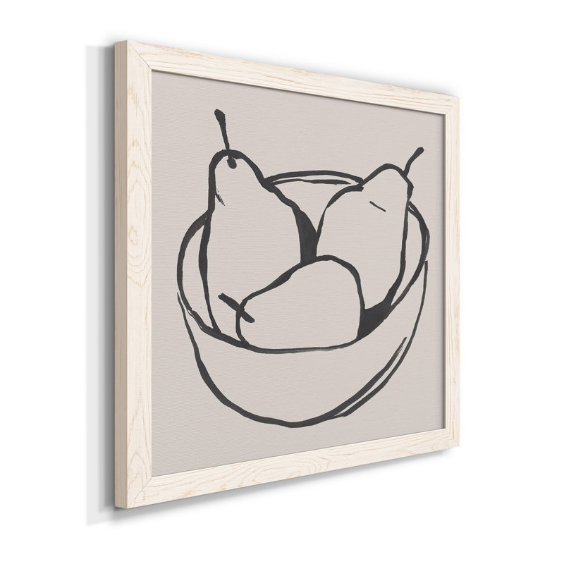 Simple Pear I - art mural encadré sur toile, H 35,5 po x l 35,5 po x P 1,5 po, Cadre blanc