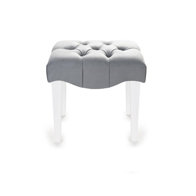 45cm Wide Velvet Tufted Rectangle Footstool Ottoman