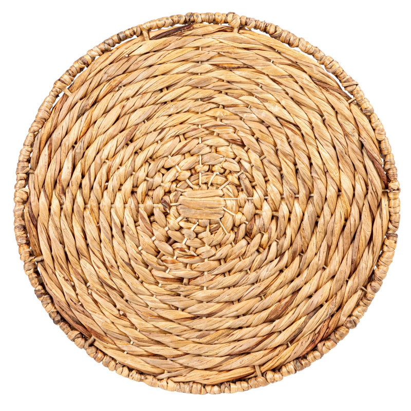 Hand-Woven Water Hyacinth Table, Natural