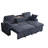 3 - Seat Dark Blue Chenille Sectional With Built In Cup Holder, Removable Tray And Hidden Storage, Ideal For Game Nights Holders, Convertible Storage Chaise Modular Layout, Seats