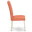Ensemble de table de salle à manger 5 pièces moderne comprenant une table de cuisine ronde avec piédestal et 4 chaises de salle à manger Parson en simili cuir flamant rose, lin blanc-638415236-638415234-588374903