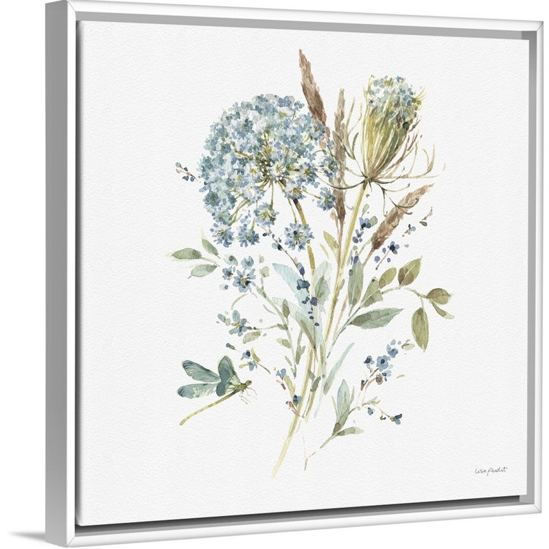 " Bohemian Blue 05 On White " by Lisa Audit Painting Print, 32" H x 32" W x 1.75" D, White Framed