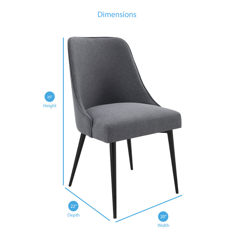 Mcmullan 18'' H Upholstered Side Chair, Charcoal