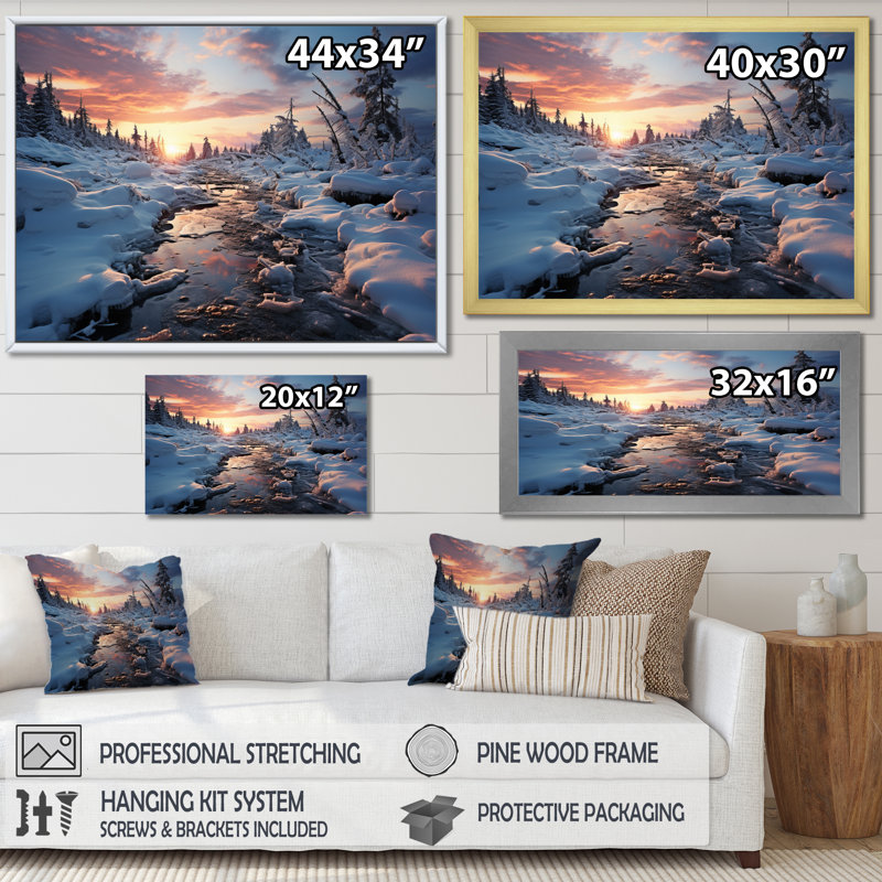 «Buckhalter Frozen Wilderness Winter Landscape II», reproduction sur toile, H 34 po x l 44 po x P 1,5 po