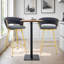 Chaise pivotante deux pièces avec siège souple et pieds en métal robustes, convient aux tables hautes de restaurant / bar et légère pour un déplacement facile
