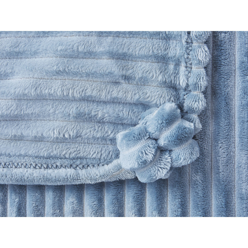 Andish Plain Weave / Muslin Throw Blanket, Blue