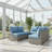 59.8"Width Outdoor Wicker Armless Sofa Set