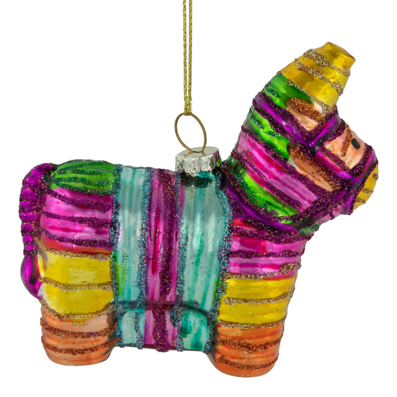 Ornement de Noël en verre 3,5 po Pinata
