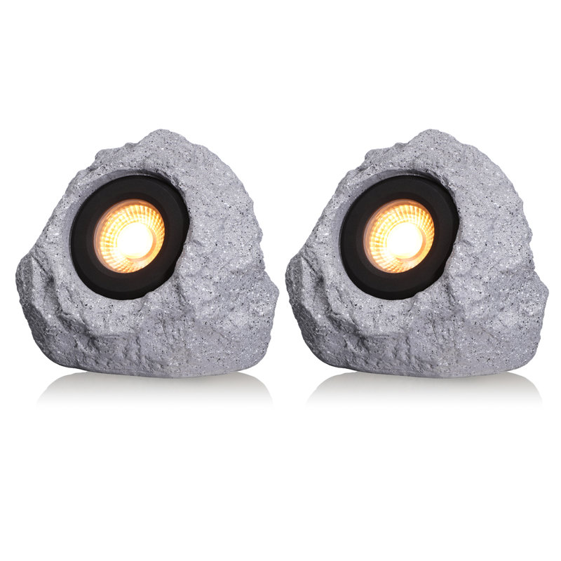 5CCT LED Triangular Stone Lights, 5W Low Voltage Outdoor Landscape Spotlights, Light Gray