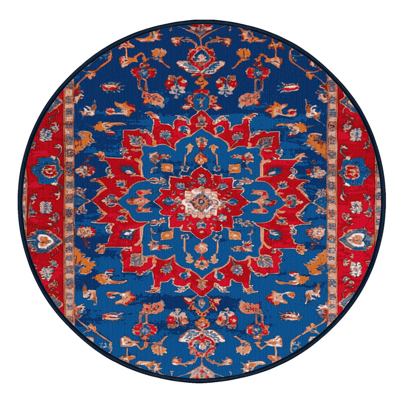 Machine Washable Tabriz Blue Area Rug