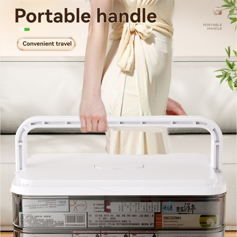 3-Tier Medicine Storage Box Moisture-Proof Shading For Home Travel