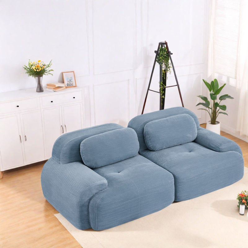 Canapés modulaires en velours côtelé de luxe, conception moderne et confortable pour un usage domestique