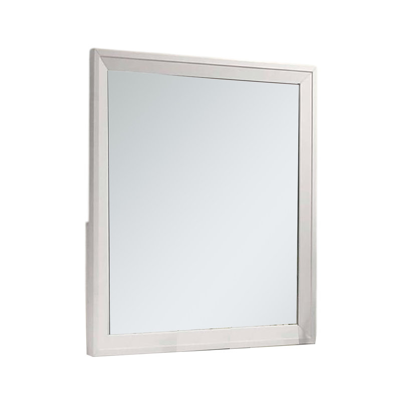 Miroir pour commode Tory, rectangulaire rectangulaire de 36 pouces, bois massif blanc classique