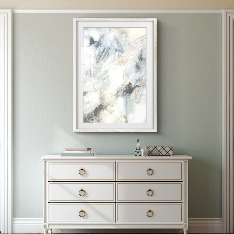 Statique pastel I - impression encadrée, H 28,5 po x l 20,5 po, Blanc