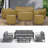 Argyri 7 Person Conversation Set Covers, 7 Piece Patio Furniture Cover Set, Water-Repellent UV & Weather-Resistant Covers for Brandtley Sofa, Loveseat, Chairs & Table with Elastic & Padded Handles-1946804938